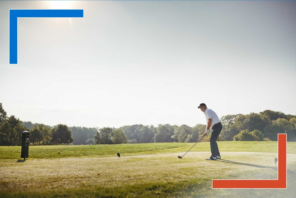 Snowflake data pipeline services for real-time decisioning â executive golfer teeing off at sunrise, symbolizing precision, governance, and time-to-value.